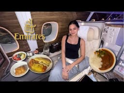 EATING ONLY AIRPLANE FOOD FOR 24 HOURS | Emirates Business Class