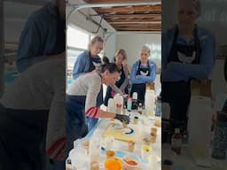 Lakeside Fluid Art retreat! This was a blast, working in a new studio space right on the water.