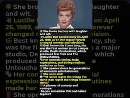 She broke barriers with laughter and wit. R.I.P. Lucille Ball
