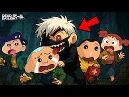Ghoul Shinchan Eating His Friends In DBD 😰🩸 | Shinchan Playing Dead By Daylight | Funny Game 😂