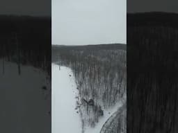 The PERFECT winter cabin in Northern Michigan ☃️🎿🌨️ #snow #drone #winter #wintervibes