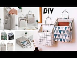 DIY Textile Canvas Organizer Bag Tutorial at home making from cloth