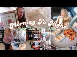 MORNING TO NIGHT DAY IN MY LIFE | Full Day As A Mom | Grocery Haul Cleaning & Cooking | Spring Decor