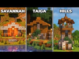 Minecraft: 3 Starter Houses in 3 Different Biomes