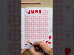 June bullet journal calendar spread 🧺🌸🍓✨