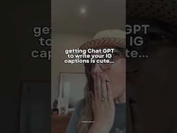 Getting Chat GPT to write your IG captions is cute...