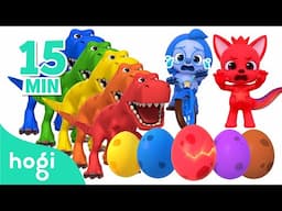[👍🏻BEST5] Learn Colors with Dinosaurs 🦖｜Cooking, Race, Eggs & More! 🌈｜Hogi Colors｜Hogi Pinkfong