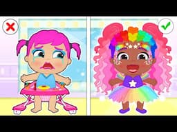 BABIES LUNA AND LILY 🌈💄 Magical Rainbow Face Makeup Session