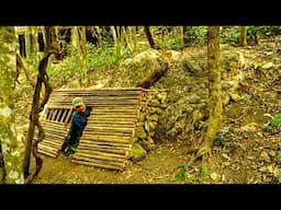 Bushcraft Build  Shelter Wood Survival In Stone Camping Cooking In Wild