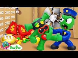 Pea Pea's Adventure of Chasing the Thief in CARDBOARD BANK | Fun Adventure | Pea Pea