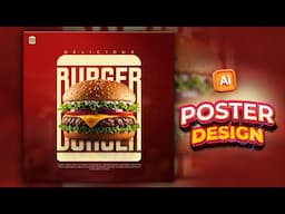Illustrator CC Tutorial | Stunning Burger Poster Design 🍔⚡.