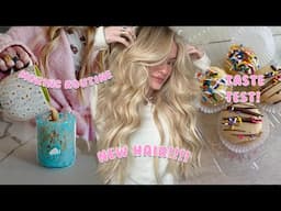 new hair, morning routine & eat lunch with us | VLOG