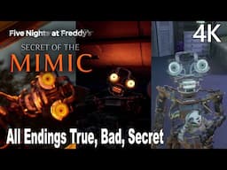 FNAF Secret of the Mimic ALL ENDINGS TRUE, BAD, SECRET 4K