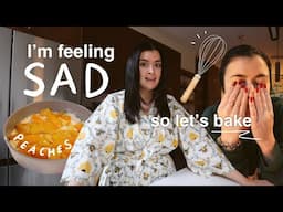 Weekend reset vlog: baking a peach cake + feeling better
