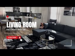 LIVING ROOM DECORATE WITH ME / Masculine #blackgreywhite Budget friendly