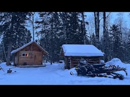 Overnight at the tiny cabin, snowmobile, snowshoeing and the outdoor kitchen!