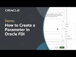 How to Create a Parameter in Oracle Fusion Data Intelligence: Demo