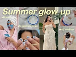 Summer GLOW UP *got a haircut, diy dusting powder, glow drink, body masking, pretty nails, feel good