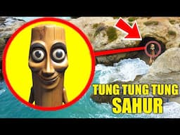 DRONE CATCHES TUNG TUNG TUNG SAHUR IN REAL LIFE AT HAUNTED BEACH!! (HE CAME AFTER US!!)