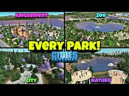 Cities Skylines 1 How to Make Every Park! Parklife DLC
