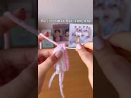 how to crochet bunny ears for your lightstick! #kpop #crochet #straykids #ateez #txt #svt