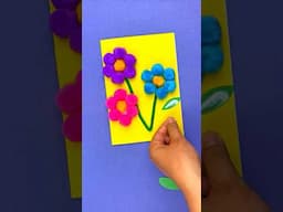 WOW! Easy Flower Card Every Kid Can Make! #shorts #kidscrafts #diyforkids
