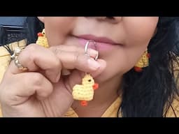 Mini Patitos aretes y llavero #crochet #amigurumi #tejidos