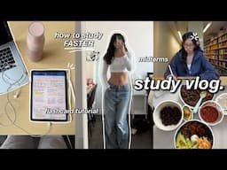 study vlog 🖇️ VERY productive days in my life: how to study FASTER, student routines & what i eat