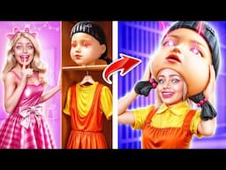 Escape from Prison! From Barbie to GIANT Squid Game Doll!