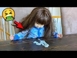 Reborn Girl Is Sick And Throws Up At Breakfast Table