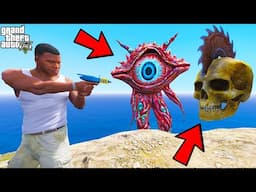 Franklin Trying To Escape Skull Monster In GTA 5 | SHINCHAN and CHOP