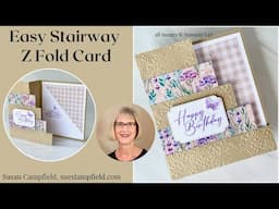 Beautiful Stairway Z Fun Fold Card with Perennial Lavender