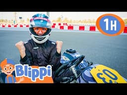 Blippi Drives Go Go Go-Karts | Blippi | Kids Songs | Moonbug Kids