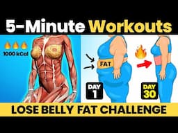 5 Minute Exercise 🔥 To Get FLAT BELLY Lose Weight Fast - 7 Day Challenge