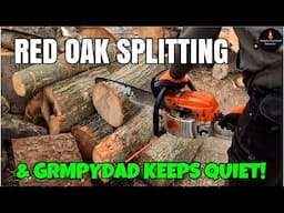 GRMPYDAD IS SILENT & OAK SPLITTING #FIREWOOD