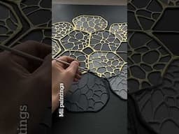 Wow! Relief gold cells with dark background short