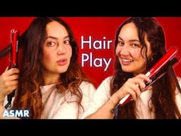 ASMR Let’s Play with Hair 💕 Curling Hair with a Straightener, Brushing Sounds, Casual & Fun