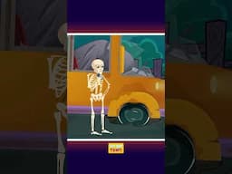 Five Skeletons Took the Bus... Then This Happened! 😱 #shorts #halloweensongs #wheelsonthebus #scary