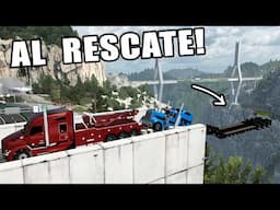 Camión GRUA rescata del ABISMO a otro Camión Kenworth American Truck Simulator