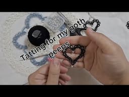 Tatting my Goth Heart Earrings