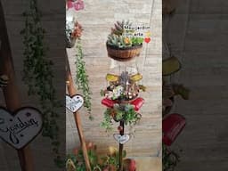 Meu jardim suspenso #ideiascriativas #façavocêmesmo #sustentabilidade #gardendecor #diy #jardinagem
