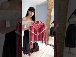 That red vintage ruffle blouse found her match #shorts