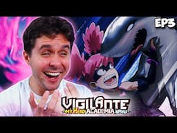PopStep VS Freaky aaahh Shark🤣 | MY HERO ACADEMIA VIGILANTES EPISODE 3 REACTION