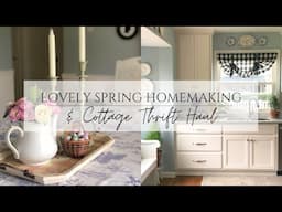 Lovely Spring Homemaking & Cottage Thrift Haul - Spring Table, DIY Coat Rack, Fresh Bread