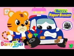 Police Car's Wheel is Broken! 🚓🛠️[NEW] | Car Repair | Car Cartoon & Educational Video | BarryTiger