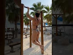 Beach gym pull ups