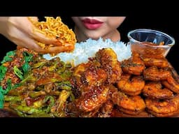 MUKBANG\\SPICY SHRIMP, SPICY CANNED FISH WITH LIMNOCHARIS FLAVA, RICE