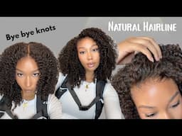 MY WIG! REALISTIC KINKY CURLY EDGES😍| SUPER NATURAL LOOKING GLUELESS INSTALL WIG|BEAUTYFOREVER HAIR