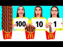 100 Layers of Food Challenge | Tasty Kitchen Hacks by DaRaDa Challenge