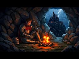 Cozy Cave with Fireplace & Heavy Rain Sounds for Sleep